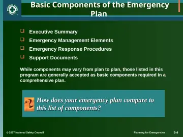 Slide 4: Basic Components of the Emergency Plan