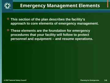 Slide 6: Emergency Management Elements