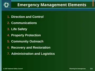 Slide 8: Emergency Management Elements