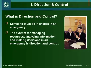 Slide 9: 1. Direction & Control