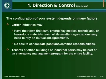 Slide 11: 1. Direction & Control (continued)