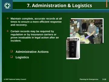 Slide 18: 7. Administration & Logistics