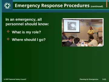Slide 21: Emergency Response Procedures (continued)