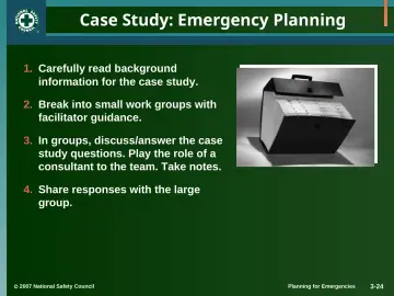 Slide 24: Case Study: Emergency Planning