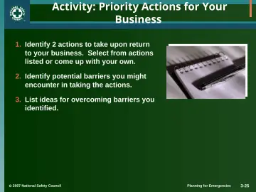 Slide 25: Activity: Priority Actions for Your Business