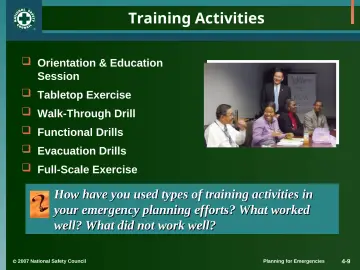 Slide 9: Training Activities