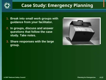 Slide 13: Case Study: Emergency Planning