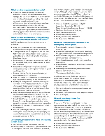Page 2: What are the requirements for exits?