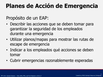 Slide 6: Planes de Acción de Emergencia