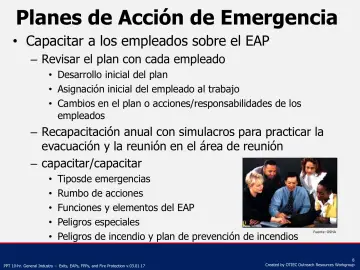 Slide 8: Planes de Acción de Emergencia
