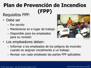 Slide 11: Plan de Prevención de Incendios (FPP)
