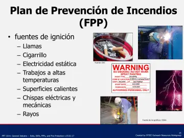 Slide 14: Plan de Prevención de Incendios (FPP)