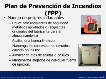 Slide 16: Plan de Prevención de Incendios (FPP)