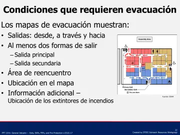 Slide 22: Condiciones que requieren evacuación