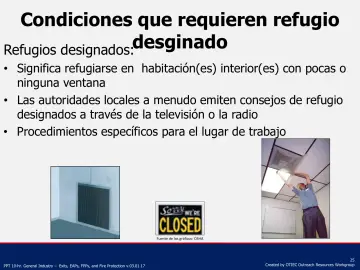Slide 25: Condiciones que requieren refugio Refugios designados: desginado