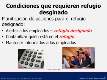 Slide 26: Condiciones que requieren refugio desginado