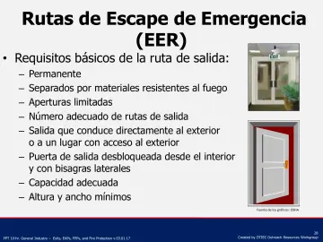Slide 28: Rutas de Escape de Emergencia (EER)