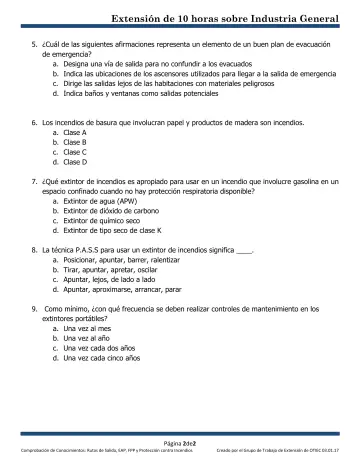 Page 2: Extensión de 10 horas sobre Industria General