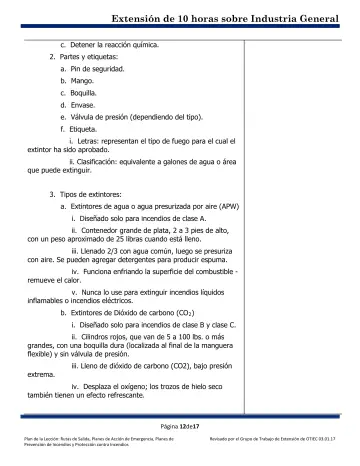 Page 12: c. Detener la reacción química.