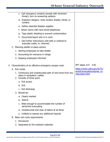Page 8: c. Call emergency contacts (except with imminent threat); turn on answering systems