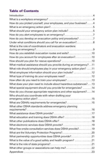 Page 3: Table of Contents
