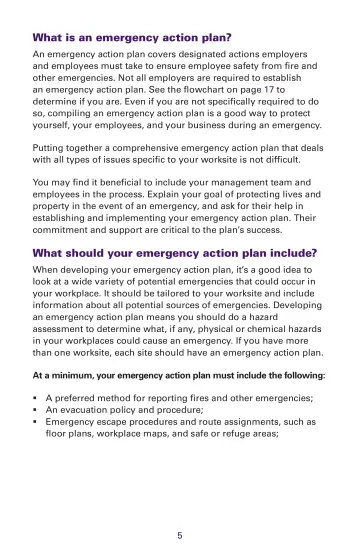 Page 5: What is an emergency action plan?