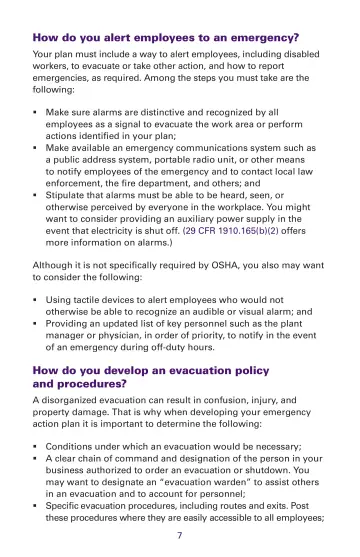 Page 7: How do you alert employees to an emergency?