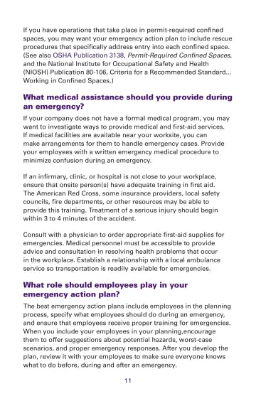 Page 11: What medical assistance should you provide during an emergency?