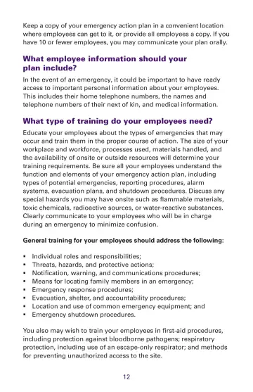 Page 12: What employee information should your plan include?