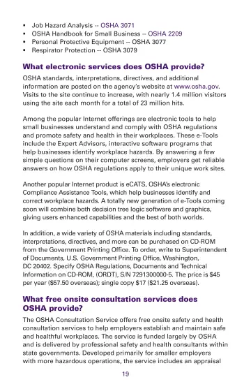Page 19: What electronic services does OSHA provide?