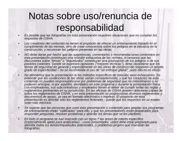 Slide 2: Notas sobre uso/renuncia de responsabilidad
