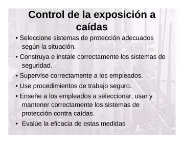 Slide 22: Control de la exposición a caídas