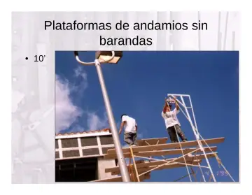 Slide 31: Plataformas de andamios sin barandas