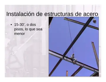 Slide 34: Instalación de estructuras de acero