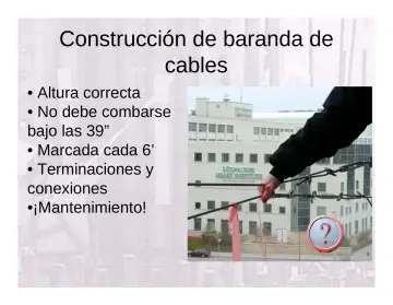 Slide 66: Construcción de baranda de cables