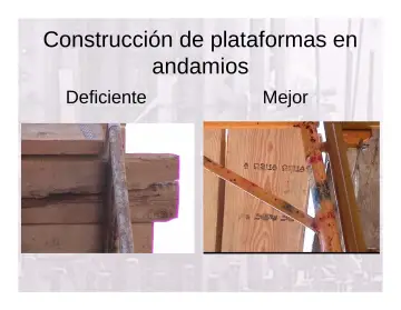 Slide 74: Construcción de plataformas en andamios