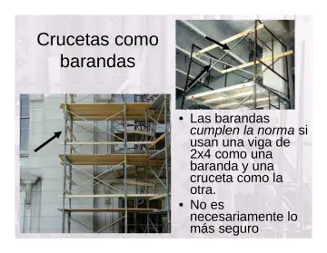 Slide 78: Crucetas como barandas