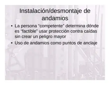 Slide 79: Instalación/desmontaje de andamios