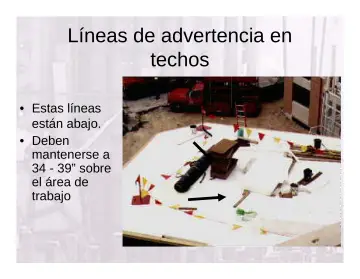 Slide 89: Líneas de advertencia en techos