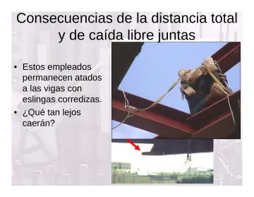 Slide 109: Consecuencias de la distancia total y de caída libre juntas