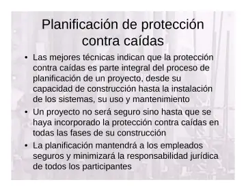 Slide 147: Planificación de protección contra caídas