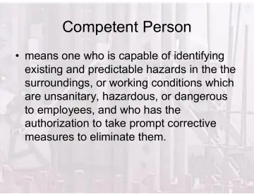 Slide 23: Competent Person