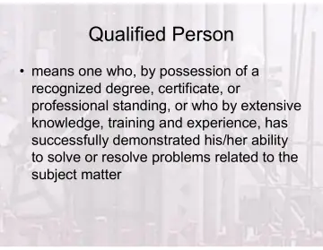 Slide 24: Qualified Person