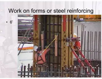 Slide 29: Work on forms or steel reinforcing