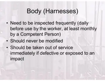 Slide 121: Body (Harnesses)