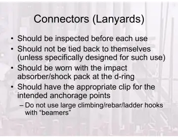 Slide 125: Connectors (Lanyards)