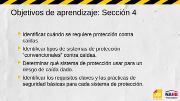 Slide 5: Objetivos de aprendizaje: Sección 4