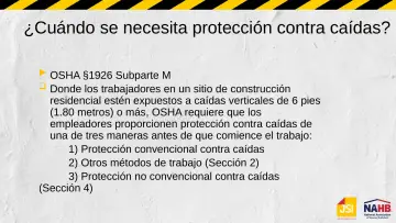 Slide 6: ¿Cuándo se necesita protección contra caídas?