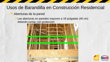 Slide 15: Usos de Barandilla en Construcción Residencial