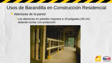 Slide 17: Usos de Barandilla en Construcción Residencial
